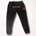 Black sweatpants with red Art to Wear logo and crowned A2W emblem, Art to Wear streetwear pants