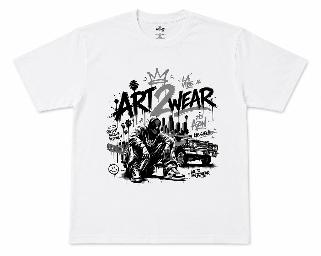 ART2WEAR Signature Graphic Tee – White Streetwear T-Shirt