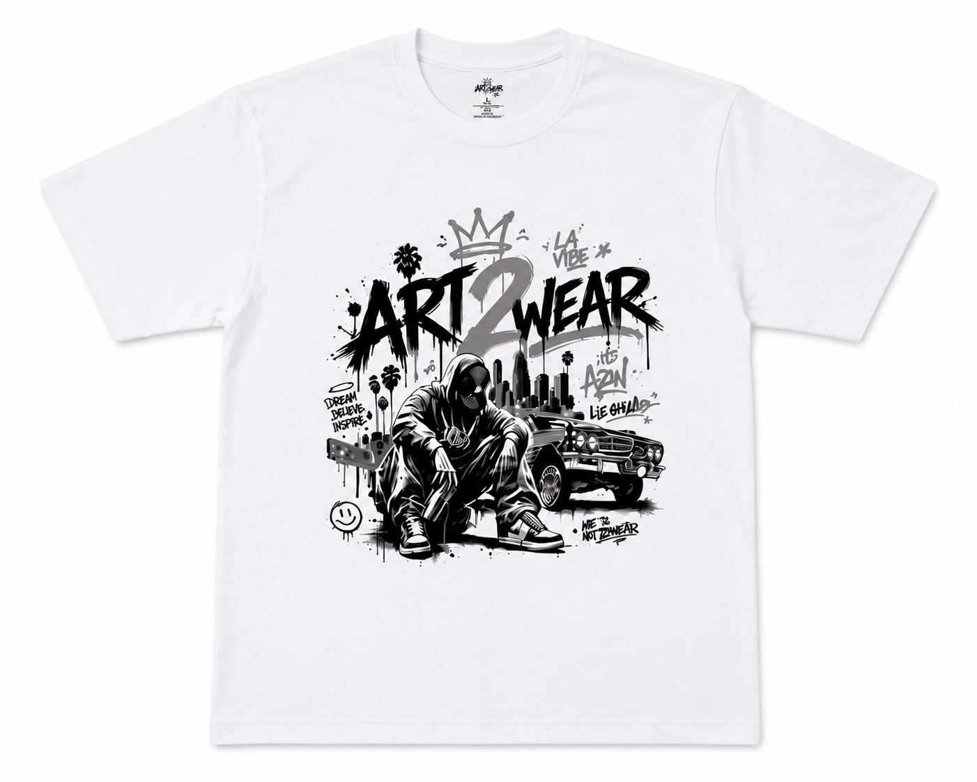 ART2WEAR Signature Graphic Tee – White Streetwear T-Shirt