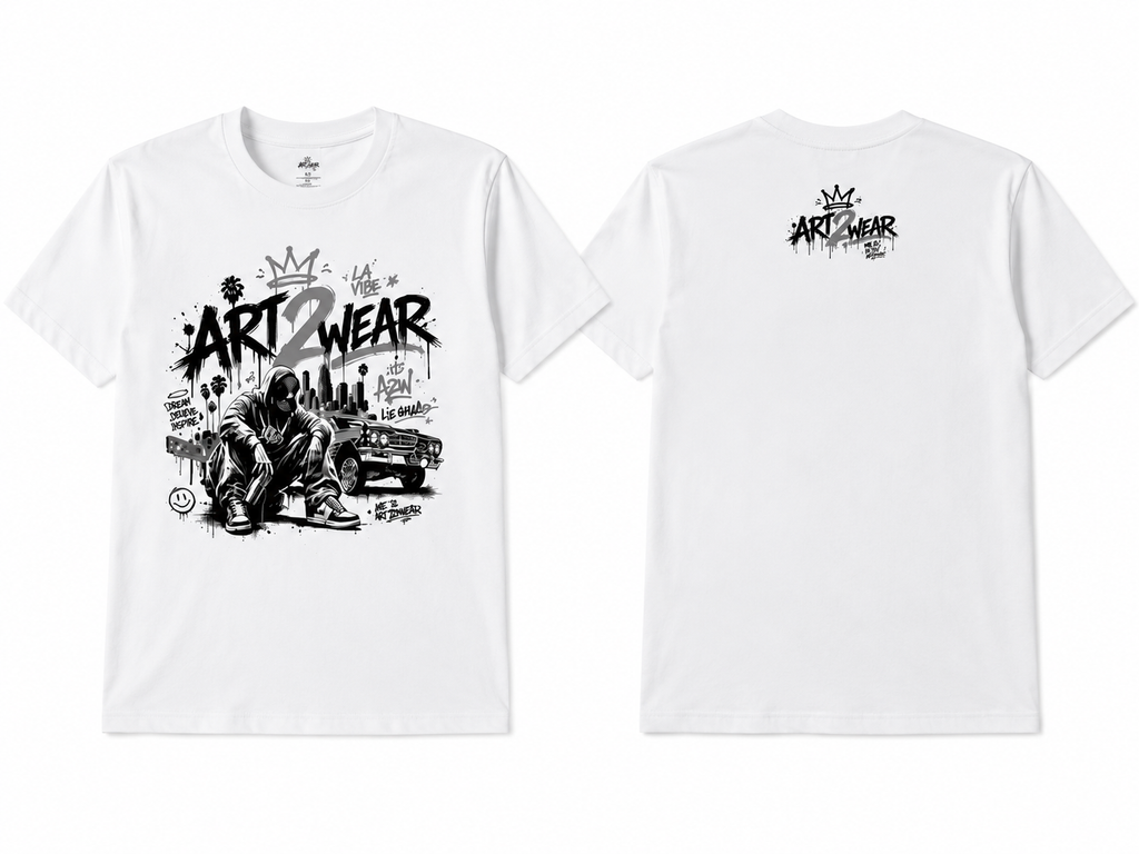 ART2WEAR Signature Graphic Tee – White Streetwear T-Shirt
