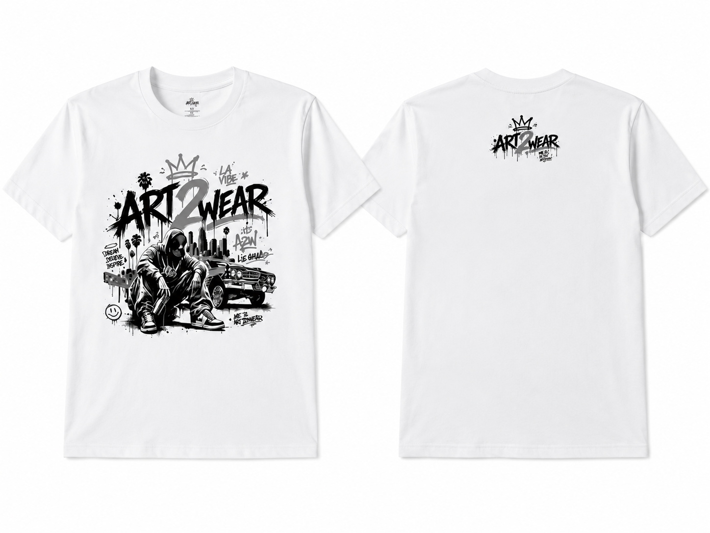ART2WEAR Signature Graphic Tee – White Streetwear T-Shirt