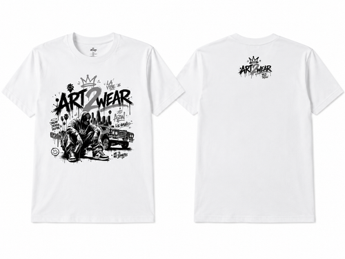 ART2WEAR Signature Graphic Tee – White Streetwear T-Shirt